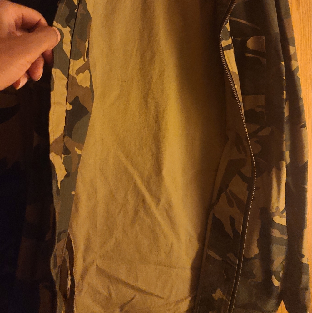 FOREVER 21 Men's Camouflage Jacket | Regular Fit | Small | Olive Green | Cotton - Picture 7 of 8